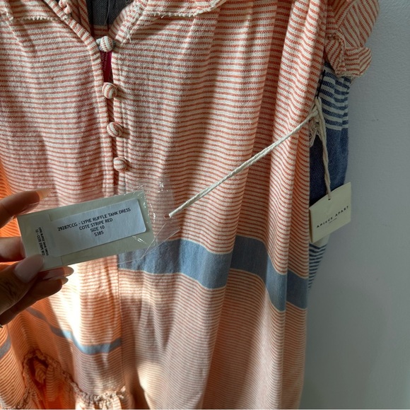 APIECE APART Lypie Ruffle Tank Dress - Cote Stripe Red - Picture 5 of 10